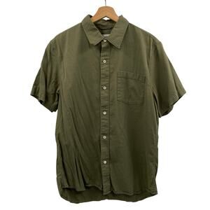 Buck Mason green short sleeve button down